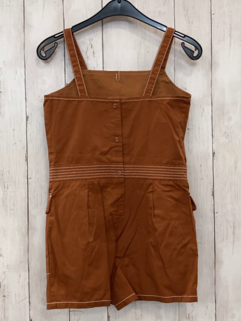 Janie et jack  Playsuit  Gr. 122  braun weiße Nähte aufgesetzte Taschen goldene Knöpfe 