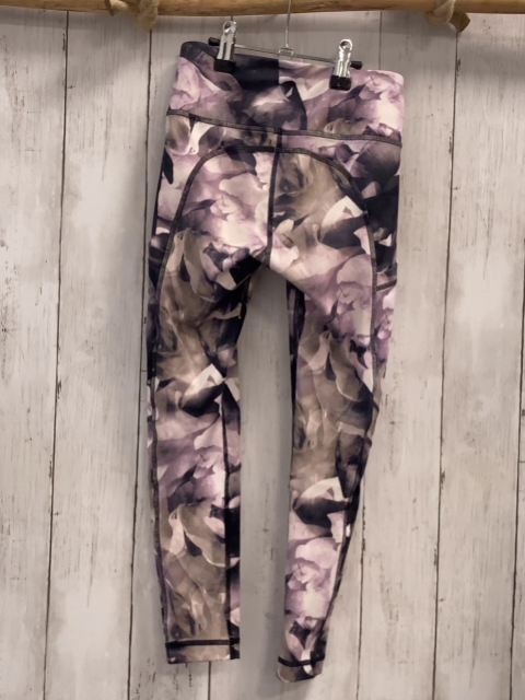 Soc Sportleggings  Gr. 122/128  grau beige altrosa weißer Druck 