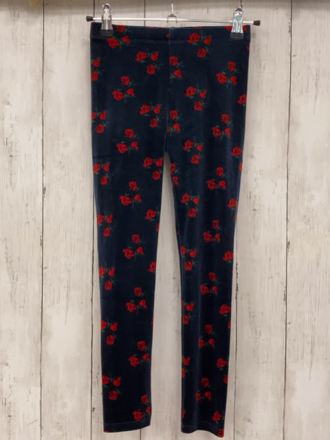 Janie & Jack  Leggings  Gr. 128  blau Samt rot Blumen 