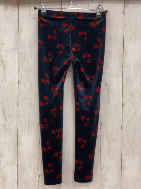 Janie & Jack  Leggings  Gr. 128  blau Samt rot Blumen 