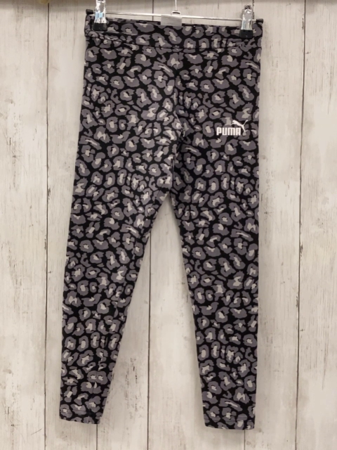 Puma  Leggings  Gr. 140  schwarz grau hellgrauer Druck 