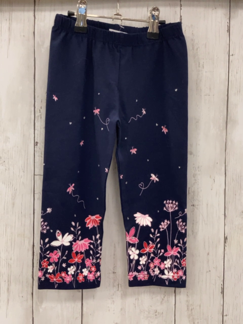 neu  Leggings  Gr. 104  blau Schmetterlinge Blumen mit Glitzer 