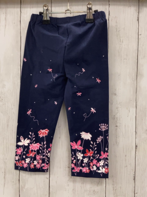 neu  Leggings  Gr. 104  blau Schmetterlinge Blumen mit Glitzer 