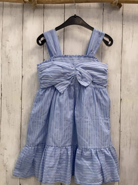 Mayoral  Kleid  Gr. 128  blau weiße Streifen große Schleife 