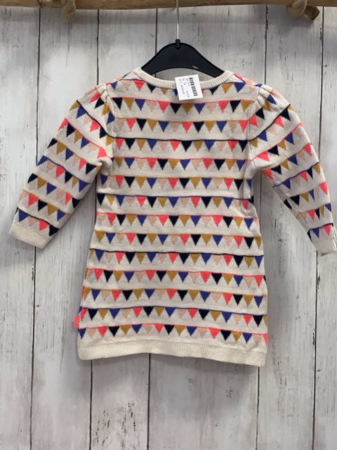 Billieblush  Kleid  Gr. 74  natur Strick bunte Dreiecke zT mit Pailetten