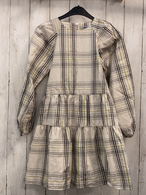 Mayoral  Kleid  Gr. 140  weiß grau silber schwarz kiwi kariert 