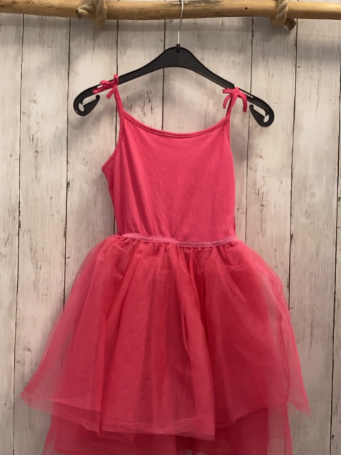 H&M  Kleid  Gr. 122  pink Oberteil mit Struktur Tüllüberrock