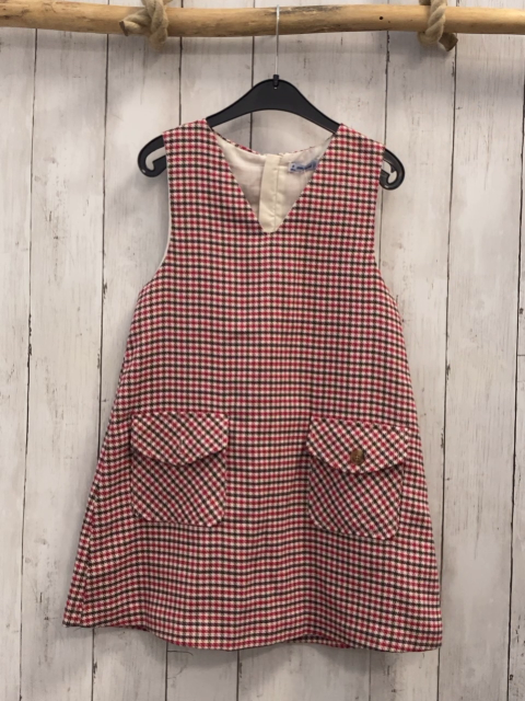 Mayoral  Kleid  Gr. 128  hellgrau grau rot kariert