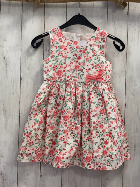 Jacaid  Kleid  Gr. 92  weiß Blumen Schmetterlinge rosa Schleife 