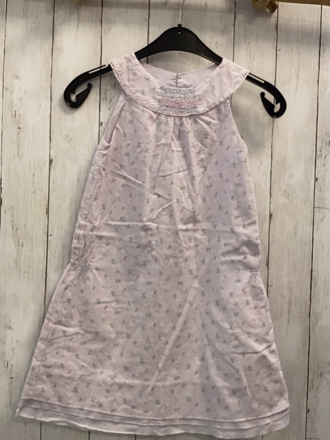 jacadi  Kleid  Gr. 128  flieder Blumen bunte Ziernähte 