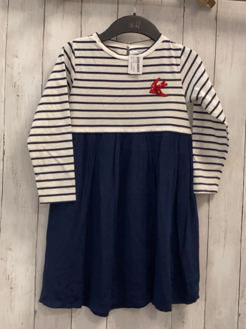 Storytelling  Kleid  Gr. 128  weiß blau gestreiftes Oberteil blauer Rock rote Pailettenmöwe 