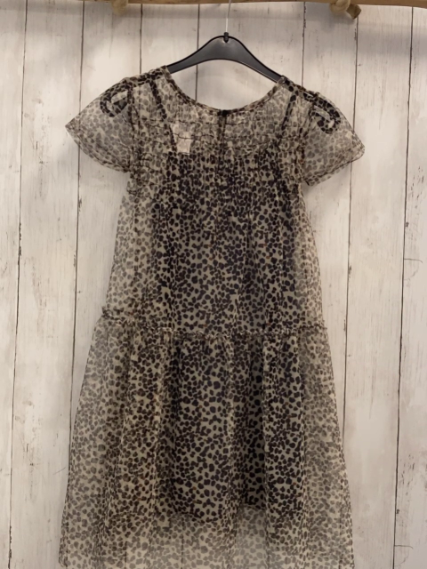 Zara  Kleid  Gr. 134  graues Unterkleid mit Spagettiträgern beige schwarz braunes Tüllüberkleid mit Rüschen  