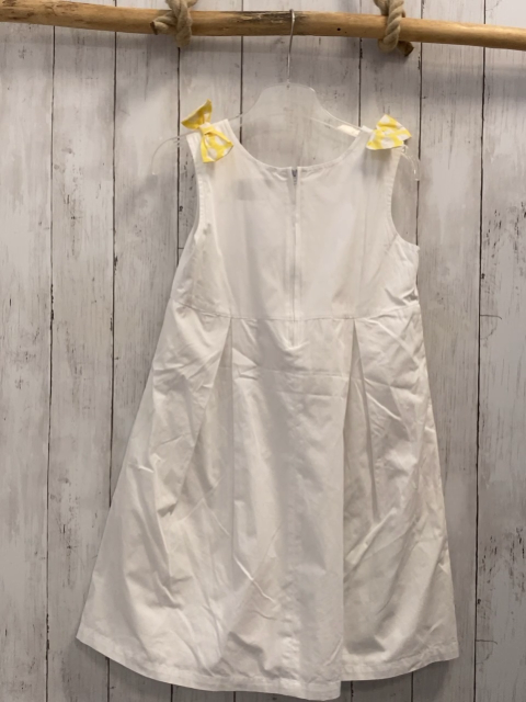 Claire  Kleid  Gr. 134/140  weiß bunte Fische Träger mit gelb weiß karierten Schleifen 