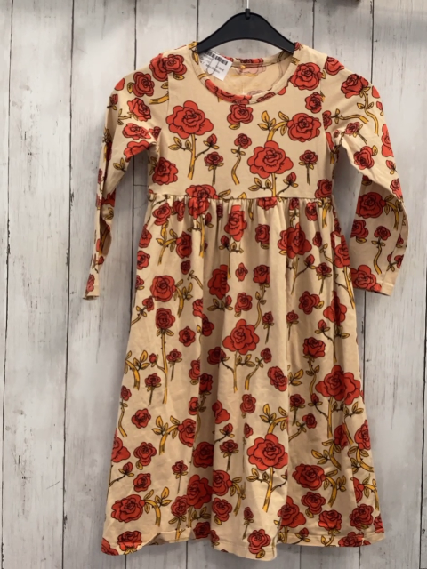 Mini Rodini  Kleid  Gr. 116  beige roe Blumen gelbe Stengel 