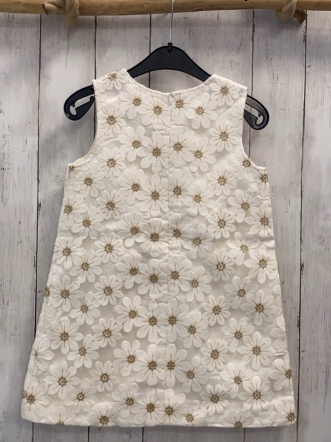Doe a Dear  Kleid  Gr. 110  weiß 3 lagig weiße Blumen mit goldener Stickerei 