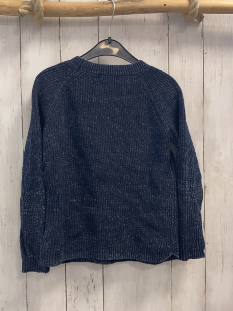 H&M  Pullover  Gr. 122/128  blau hellgrau meliert Strick Rippen 