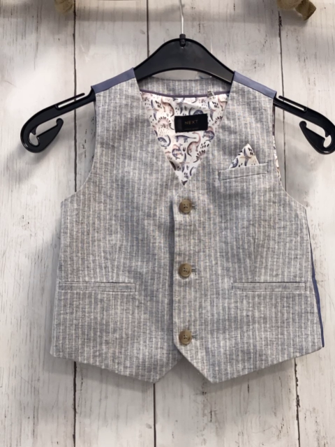 next  Weste  Gr. 92  gau hellgraue Streifen