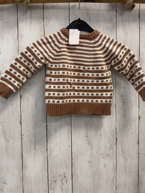 Alana  Pullover  Gr. 74  braun weiße Streifen Strick 