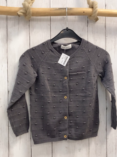 H&M  Strickjacke  Gr. 110  grau Noppen
