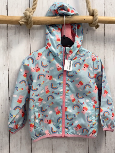   Regenjacke  Gr. 98  hellblau Peppa Pig Regenbögen Schrift 