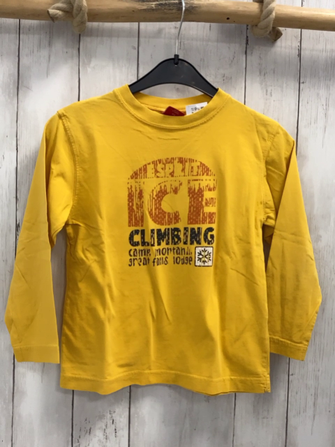 Esprit  Langarmshirt  Gr. 116  gelb Schrift 