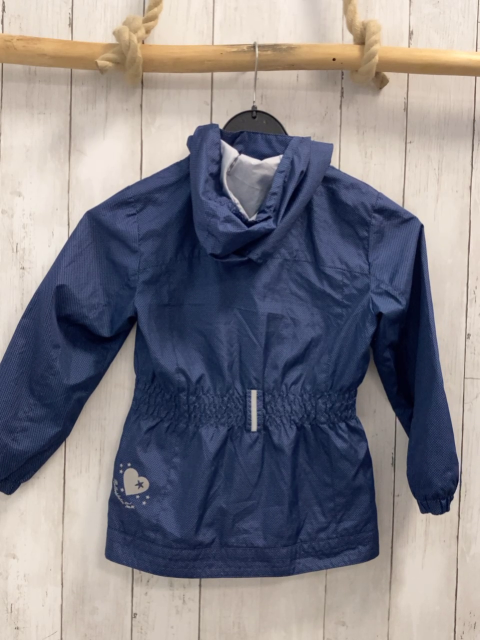 Charles Vögele  Jacke  Gr. 116  blau graue Rauten Kapuze 