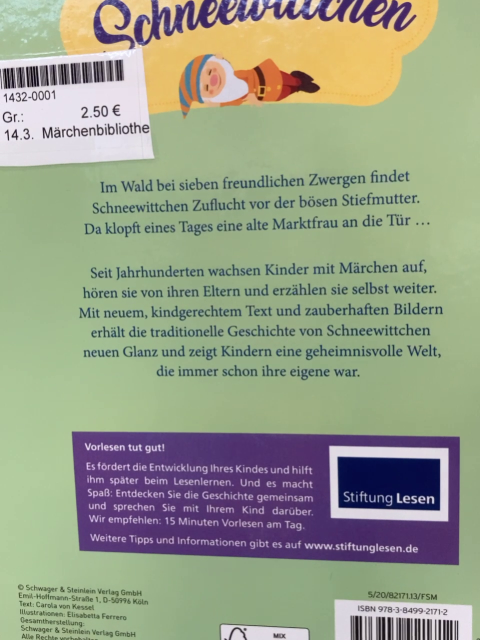 Märchenbibliothek  Buch Schneewittchen 