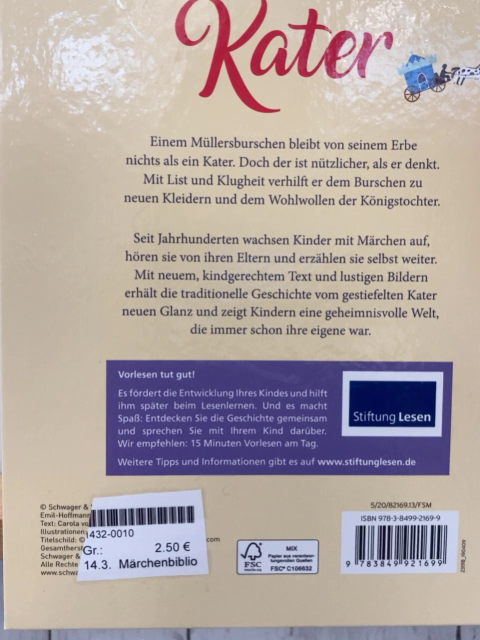 Märchenbibliothek  Buch Der gestiefelte Kater 