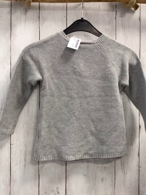   Pullover  Gr. 92  grau Strick weißes Einhorn 