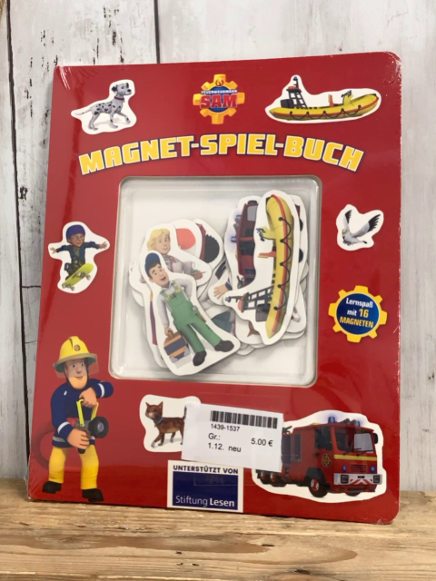 neu  Pappbuch Magnet-Spiel-Buch Feuewehrmann Sam 