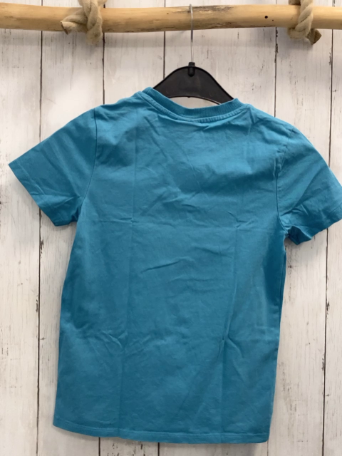   T-Shirt  Gr. 122/128  hellblau Krake mit Schläger + Fußball