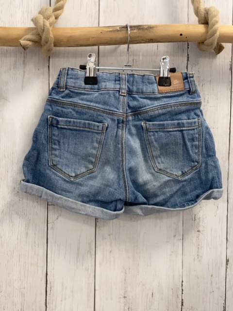 Vertbaudet  Shorts  Gr. 128  blau jeans gestickte Blumen Umschlag 