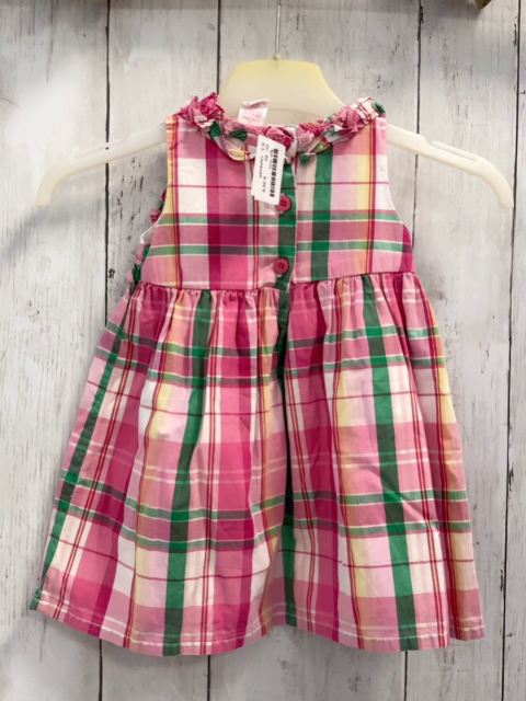 Oshkosh  Kleid  Gr. 80  weiß pink rosa grün gelb kariert Rüschen 