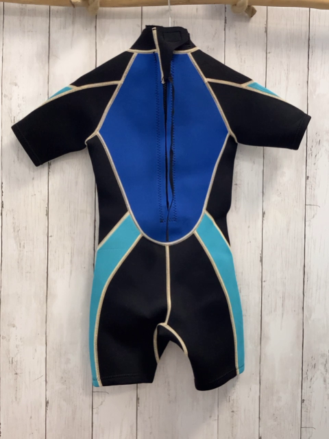   Neoprenoverall Gr. 122/128  schwarz blau hellblau beige Nähte 