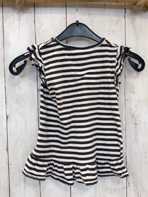   T-Shirt  Gr. 92  dunkelgrau weiße Streifen Giraffe rosa Glitzerherzen 