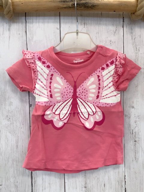   T-Shirt  Gr. 74  rosa Schmetterling Rüschen 