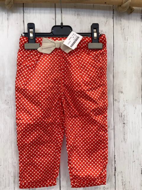 Obaibi  Jeggings  Gr. 80  rot weiße Elypsen beige Schleife 