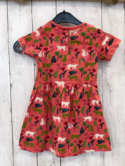 Sense Organics  Kleid  Gr. 92  hellrot Leoparden Blätter 