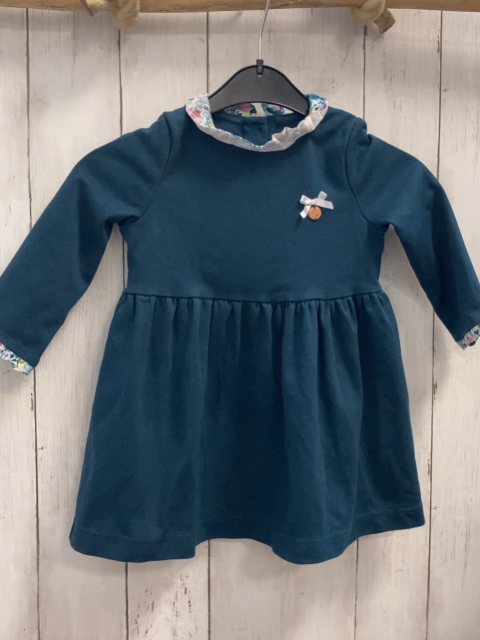 Sergent Major  Kleid  Gr. 86   petrol weißer Kragen + Bund mit Blumen 