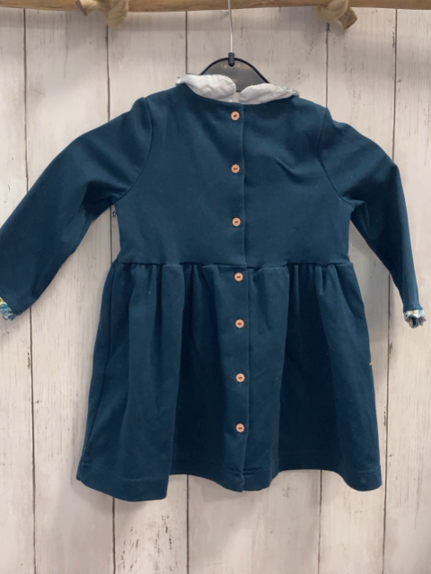 Sergent Major  Kleid  Gr. 86   petrol weißer Kragen + Bund mit Blumen 