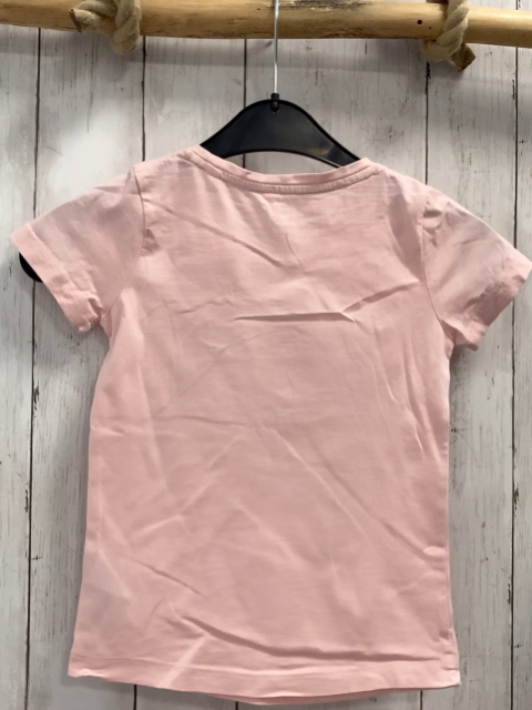 Tom Tailor  T-Shirt  Gr. 116  rosa bunter Glitzerbogen mit Pailetten Schrift 