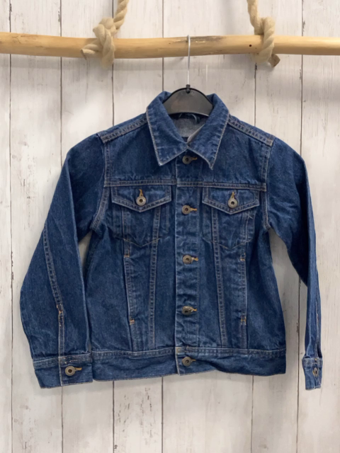 H&M  Jeansjacke  Gr. 128  blau orange Nähte 