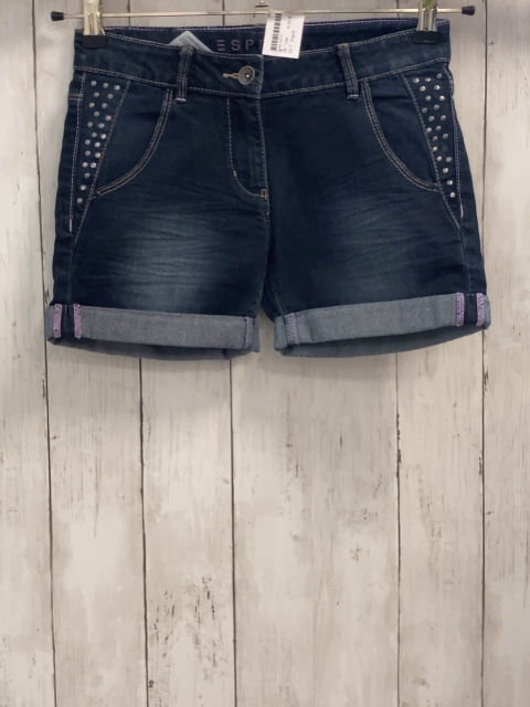 Esprit  Shorts  Gr. 164  blau jeans Nieten Umschlag Bund verstellbar 