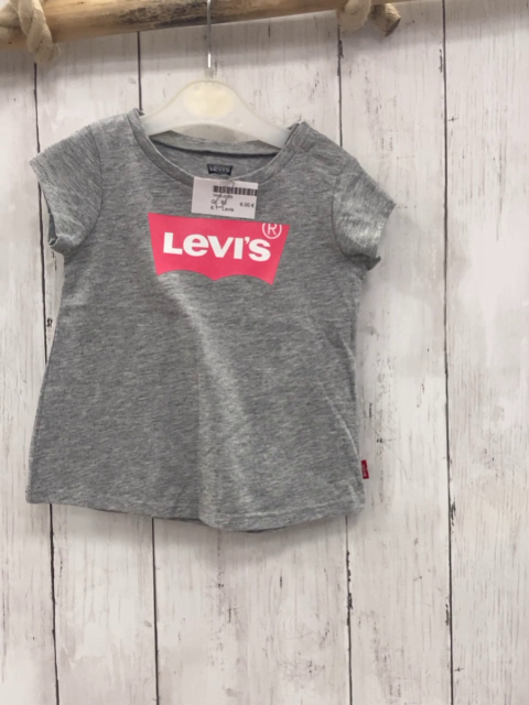 Levis  T-Shirt  Gr. 80  grau roter Glitzerbalken mit weißer Schrift 