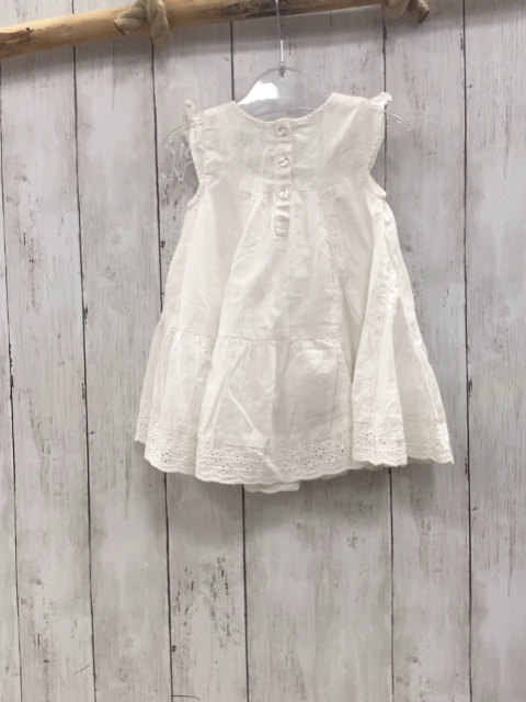 Next  Kleid  Gr. 68  weißr grau bestickt Lochmuster 