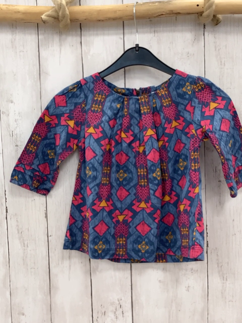 vertbaudet Bluse Gr. 104  pink blau ocker Muster