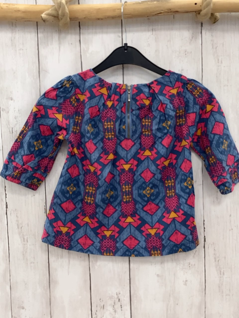 vertbaudet Bluse Gr. 104  pink blau ocker Muster