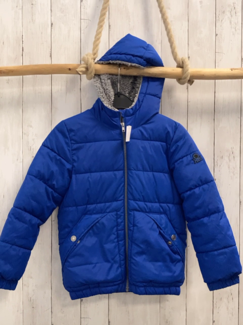 Benetton Winterjacke  Gr. 128  blau graoßes Teddyfutter 