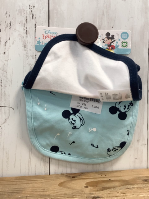 neu  Lätzchen 2Stück   hellblau weiß Micky Mouse 