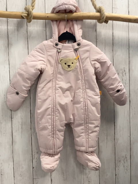 Steiff  Winteroverall Gr. 68  rosa Plüschbärenkopf 